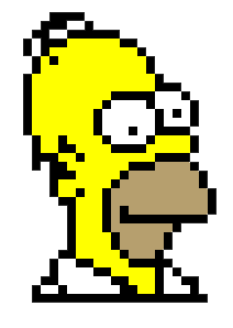 Pixel art of Homer