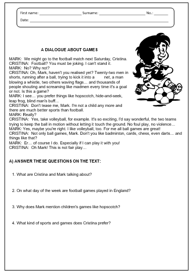 Sports interactive worksheet for pre-intermediate  English activities for  kids, Sport english, Sports activities for kids