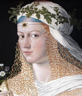 Bartolomeo Veneto's 1520 portrait of a courtesan is generally accepted as depicting Lucrezia Borgia