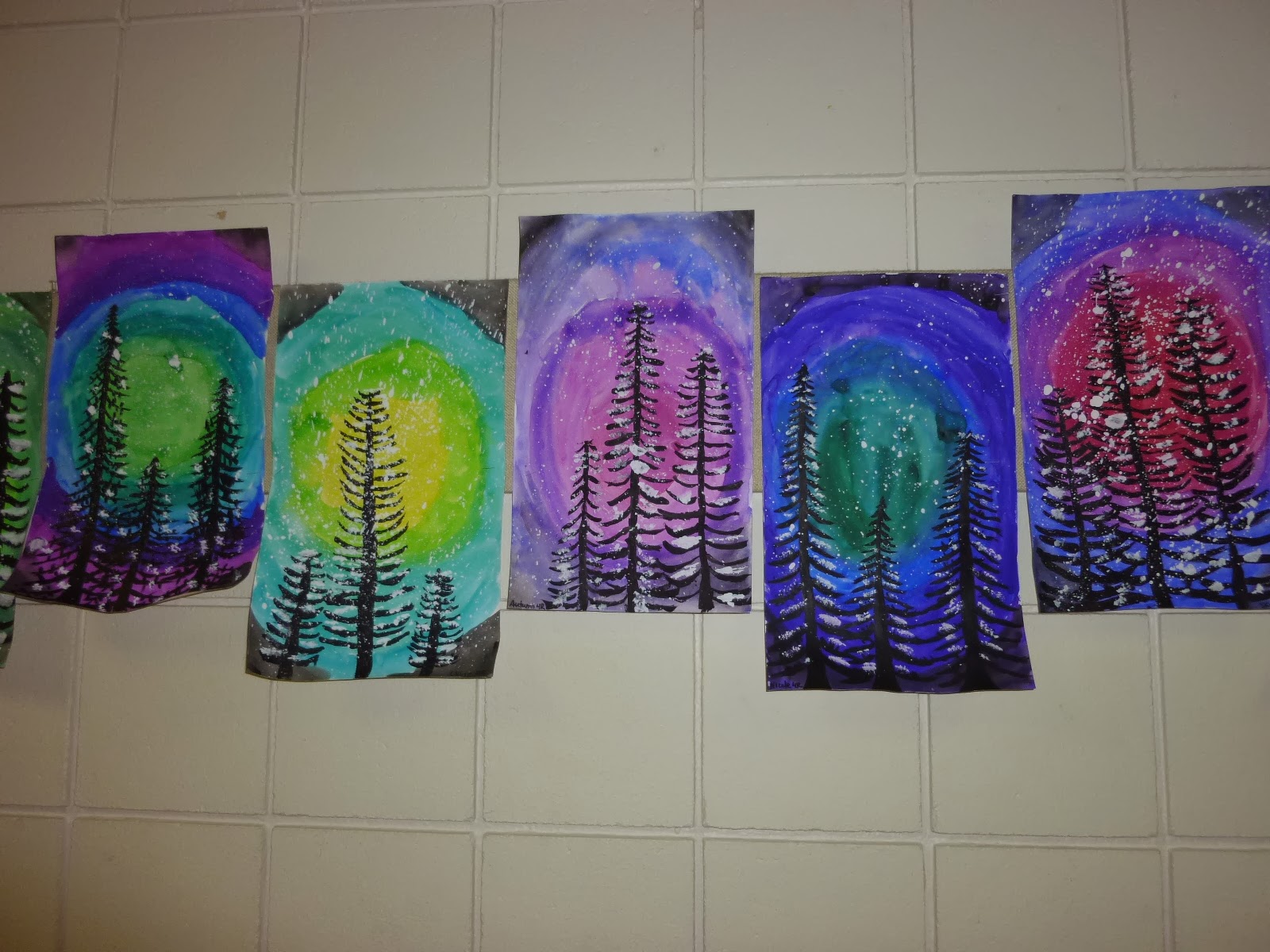 Mrs. Werner's Art Room: 4th grade Winter Paintings