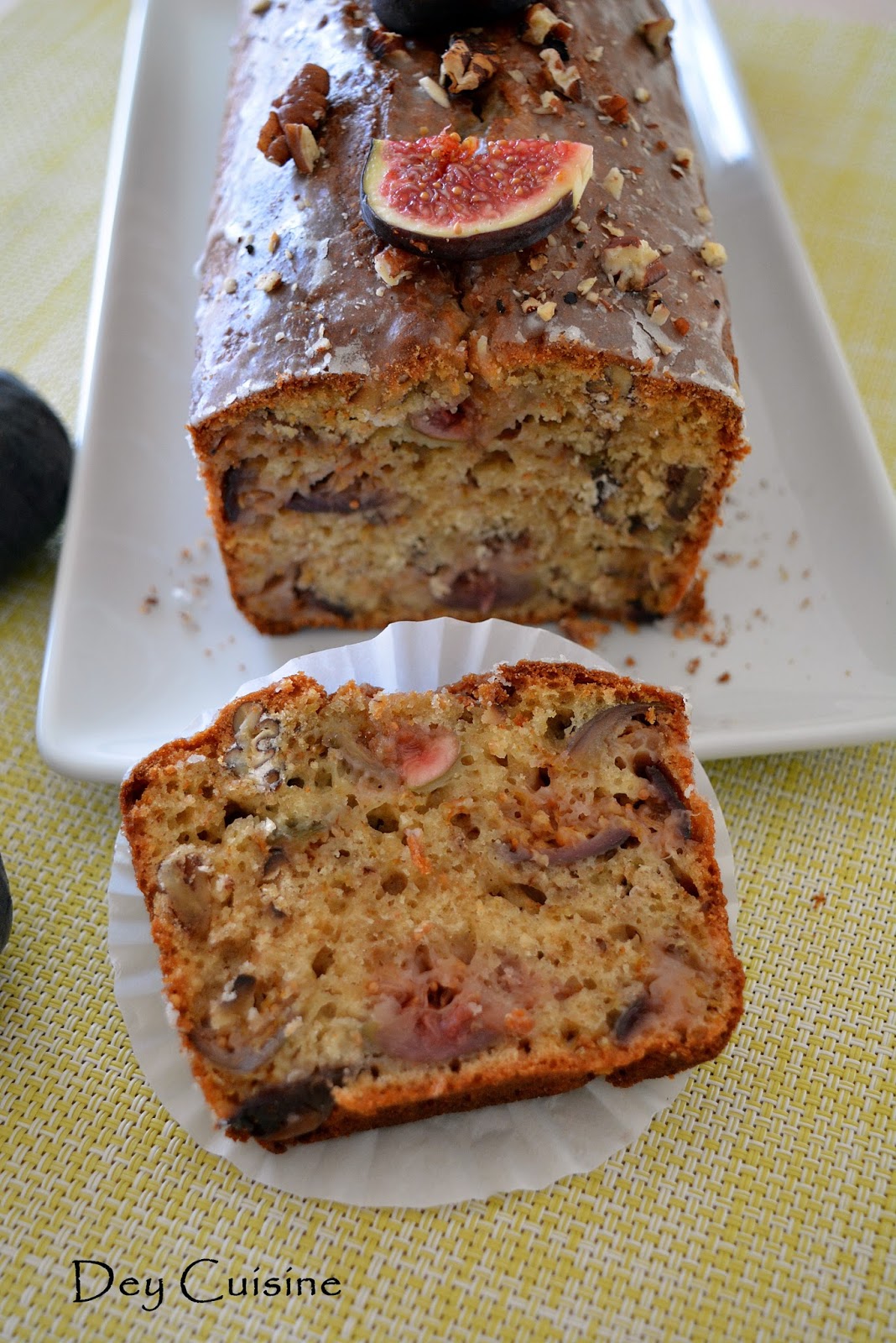 Dey cuisine Cake aux figues fraiches & noix de pécan