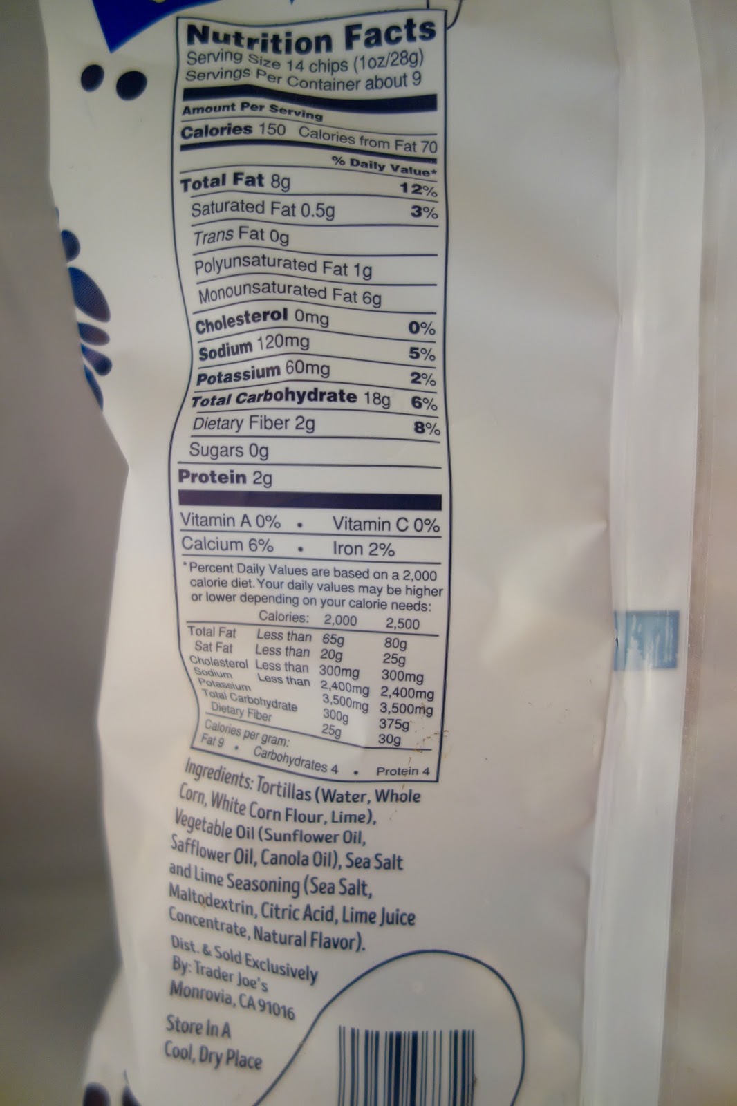 Trader Joe's Restaurant Style White Corn Tortilla Chips