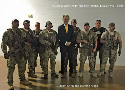 Geert Wilders, Dutch M.P. posing with Garland, Texas SWAT Team