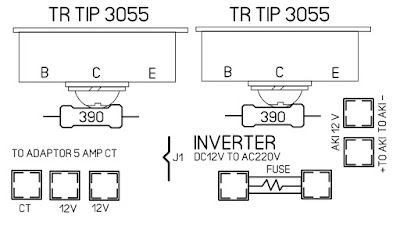 Cara membuat Inverter Dari DC 12V ke 220Volt sederhana