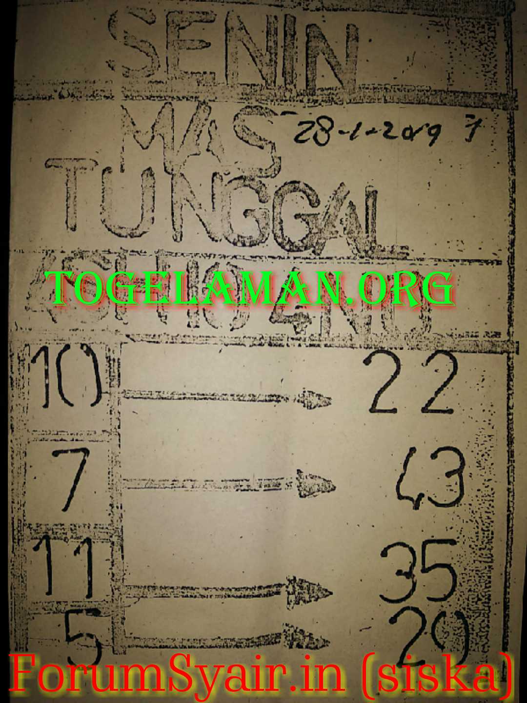 Forum Syair Sgp Senin 28 01 2019 Opesia Official