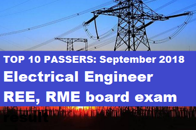 Top 10 Passers for September 2018 Electrical REE, RME Engineering Board ...
