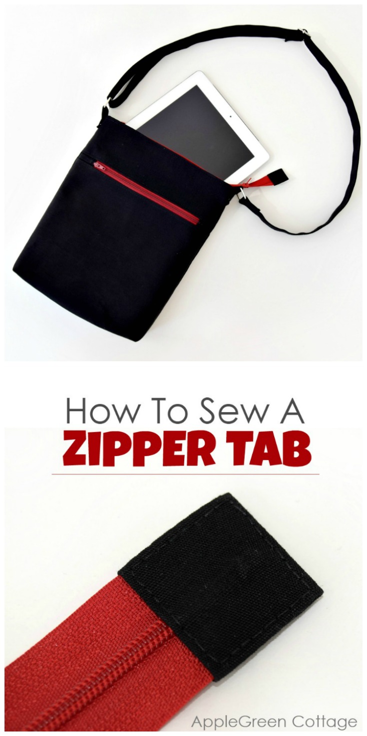 How To Sew A Zipper Tab AppleGreen Cottage