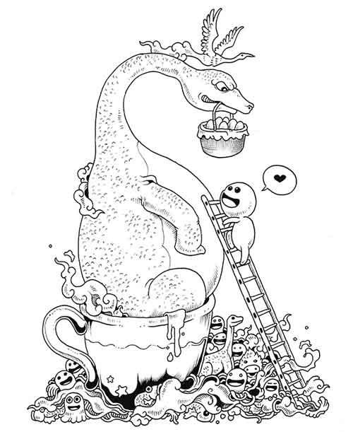 12 Contoh Gambar Doodle Art Monster Keren