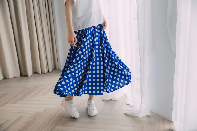 夏午安妮九分大圓裙