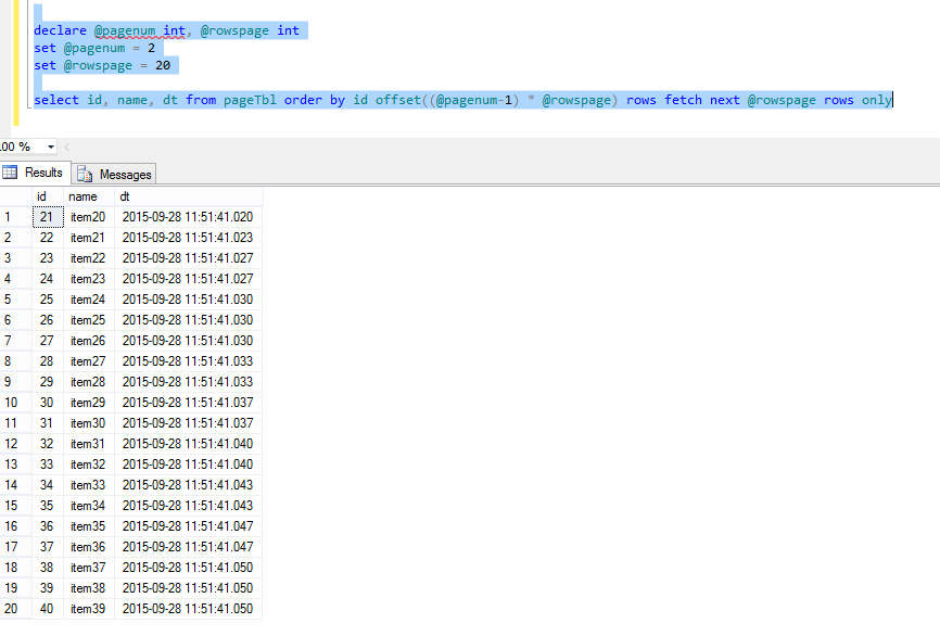 Paging in SQL Server 2014 ~ Microsoft Blog