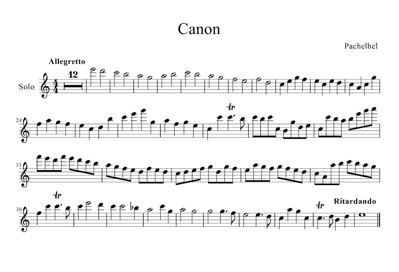 Blogtituras: Canon de Pachelbel para solista y tres voces de acompañamiento
