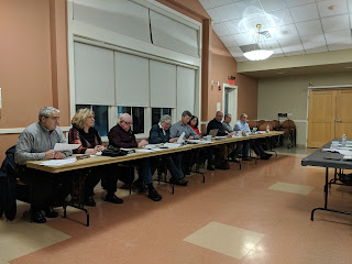 The Finance Committee as it begins the Jan 8 meeting at the Senior Center