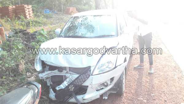  News, Kasaragod, Kerala, Accident, Top-Headlines, hospital, Injured, Bike, Car,man injured in accident