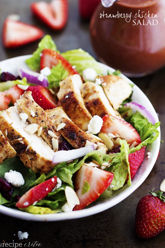 STRAWBERRY CHICKEN SALAD WITH STRAWBERRY BALSAMIC DRESSING