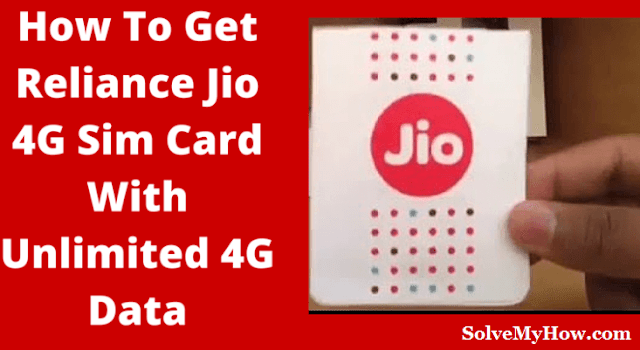 get free reliance jio 4g sim card