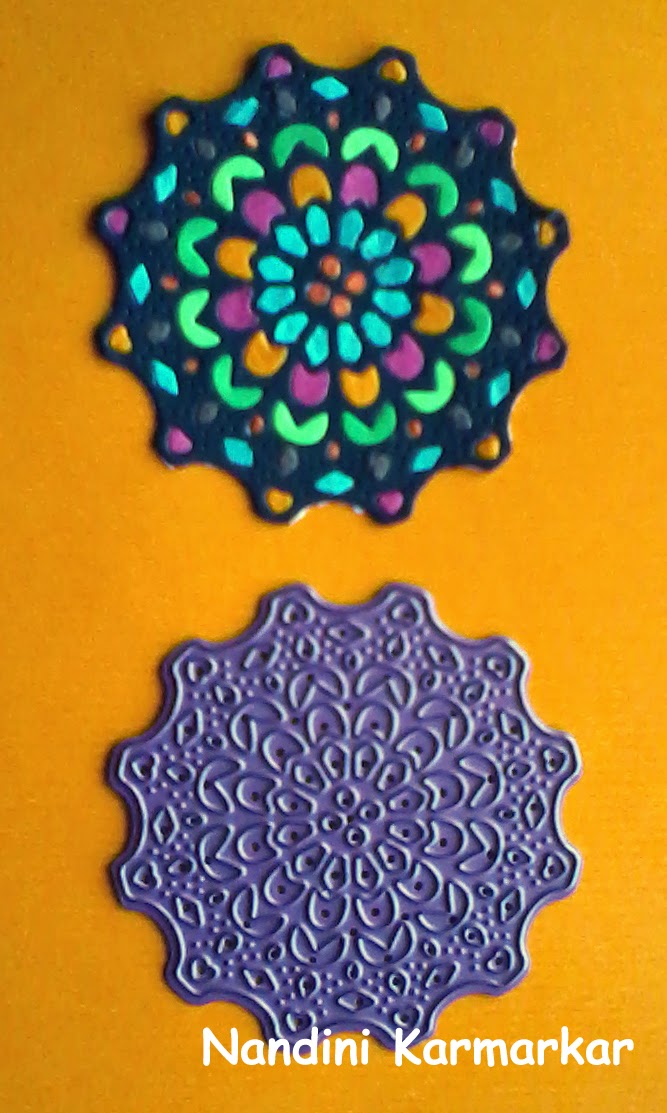 Paint Paper Scissors Die cut inlay technique...