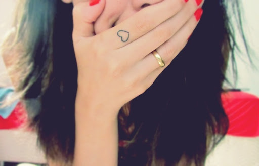 Coração bonito Dedo Desenho de Tatuagem para as Meninas bonitas