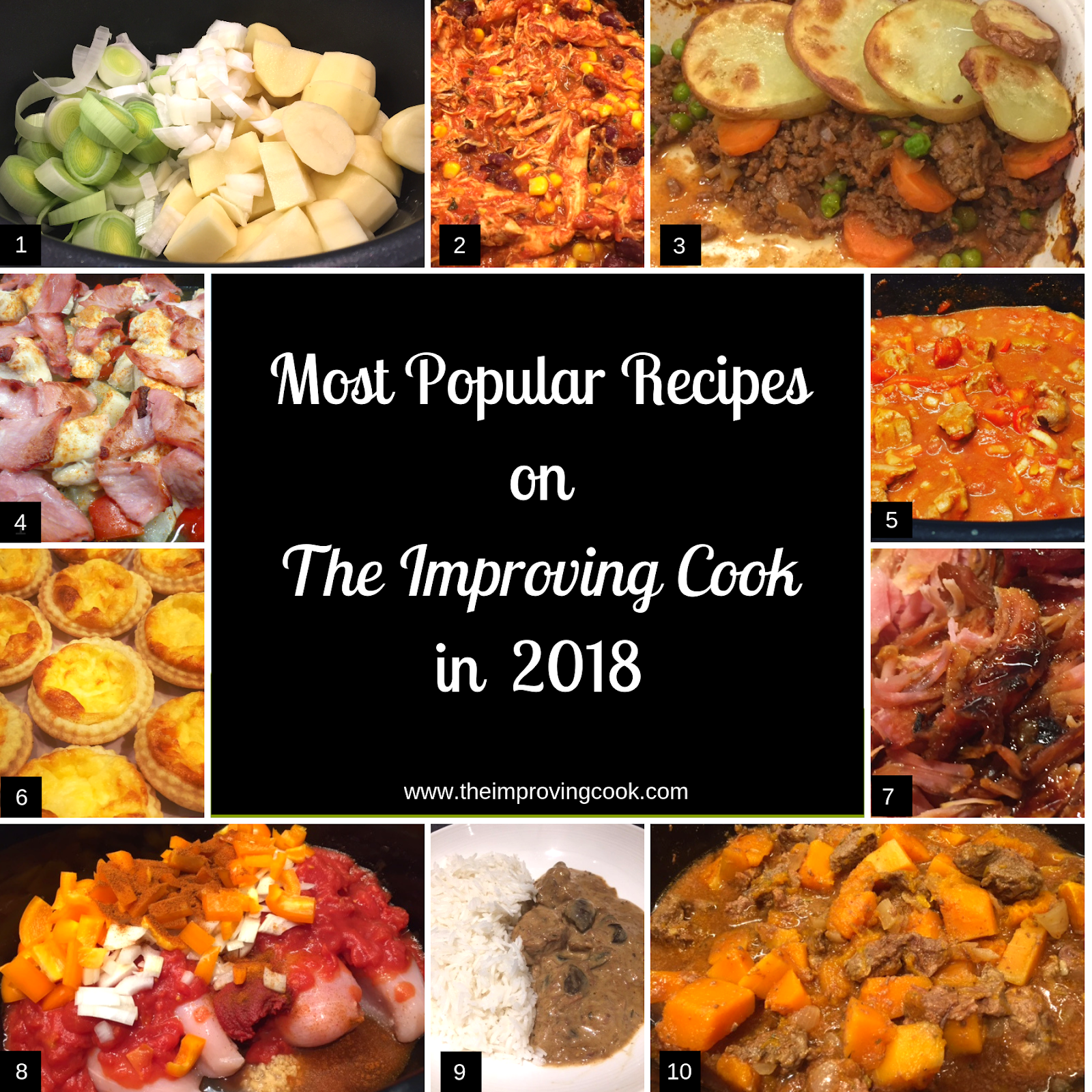 Most popular recipes of 2018 on The Improving Cook