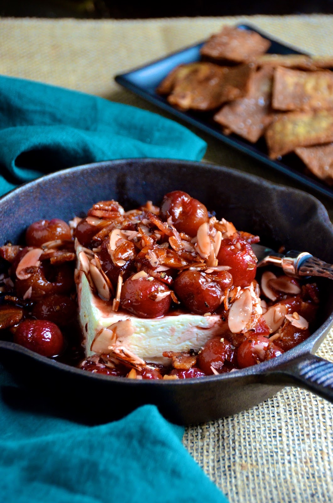 Baked Feta with Cherry, Bacon & Almonds Always Order Dessert