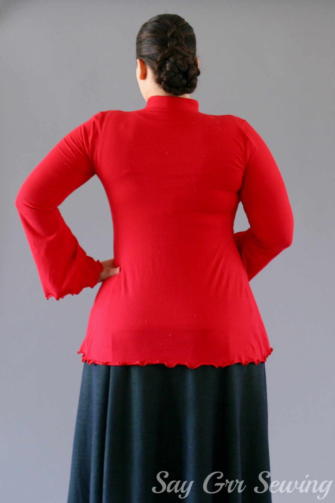 Say Grr Sewing Collared Knit Shirt