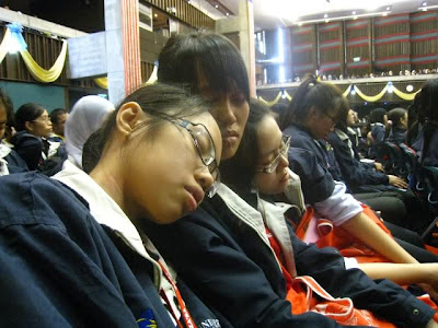 Sam, Jennica, Melissa sleeping inside DTC.