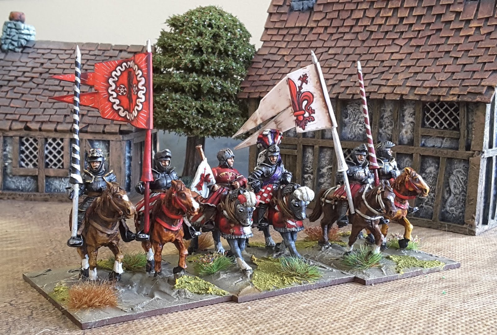 28mm Medieval Renaissance Italian Wars Landsknecht in French Service Flags 2