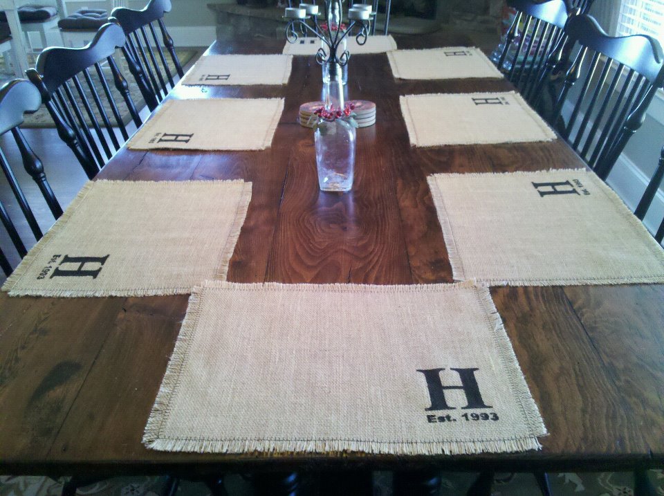Family Mementos Burlap Placemats