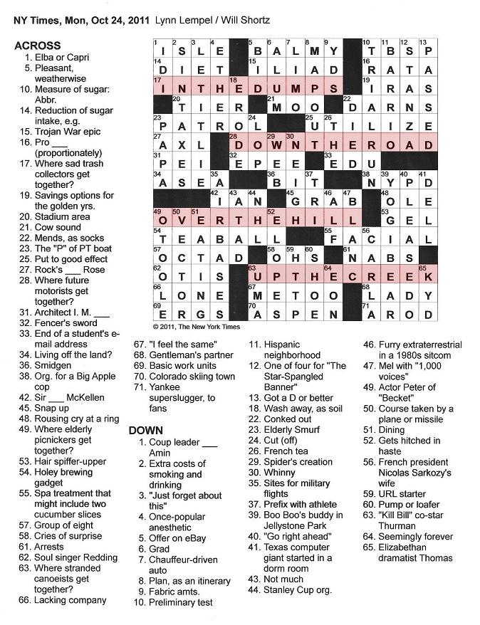 crossword puzzle with clue "brief period of rest"