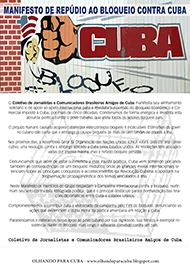 MANIFESTO DE REPÚDIO AO BLOQUEIO CONTRA CUBA