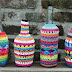 Idea: Botellas arcoiris decorativas al crochet 