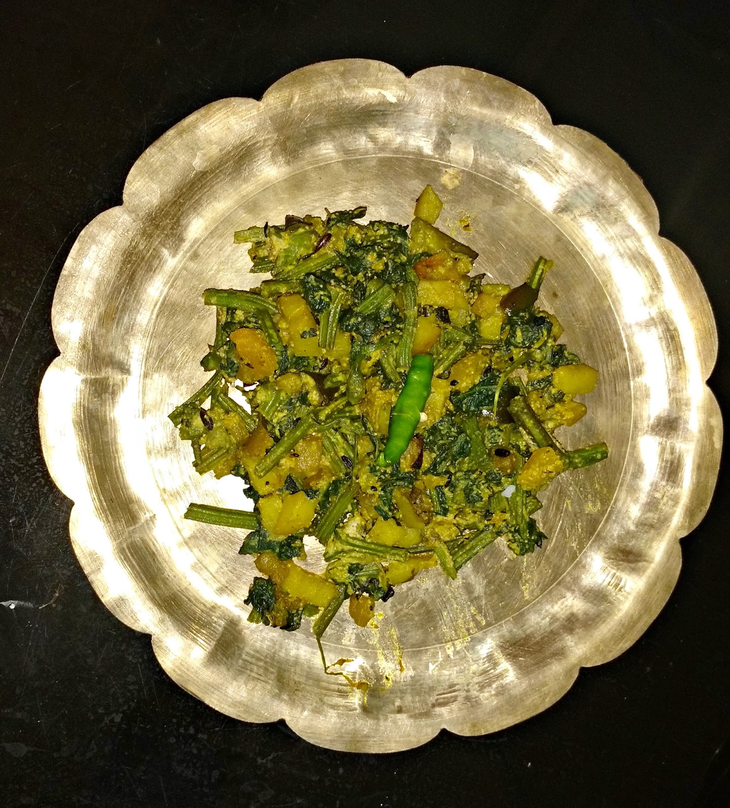 Lau shaag er chochchori A traditional Bengali vegan dish Baisali's