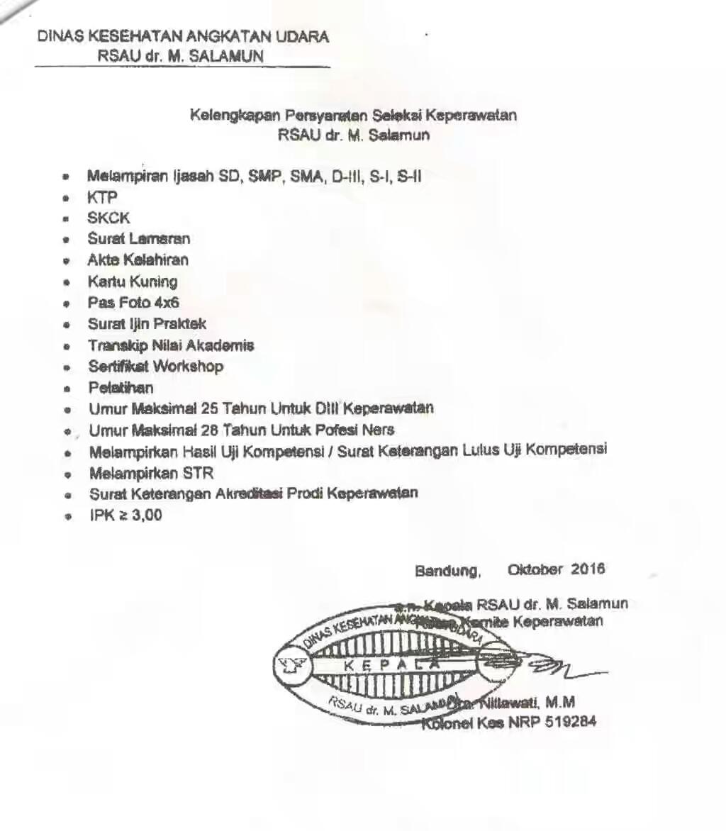 Lowongan Kerja di Dinas Kesehatan Angkatan Udara Bandung ...