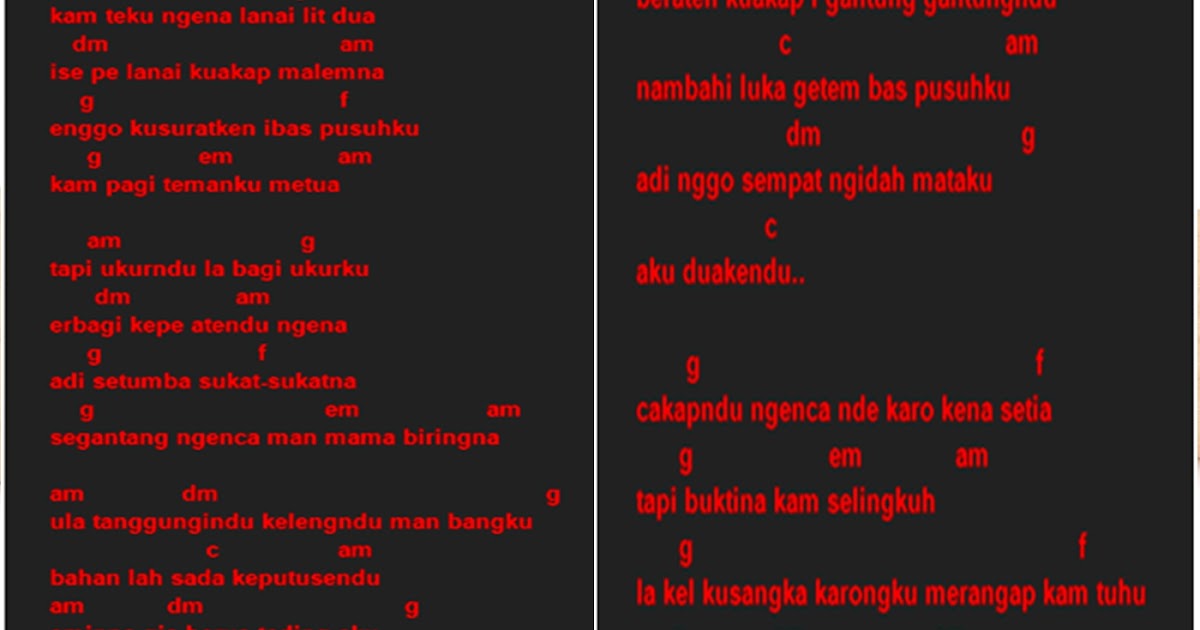 chord lyric merangap-rimta mariani - Cord lirik Lagu