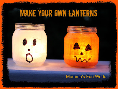 Momma's Fun World: DYI recycled ghost/pumpkin lantern