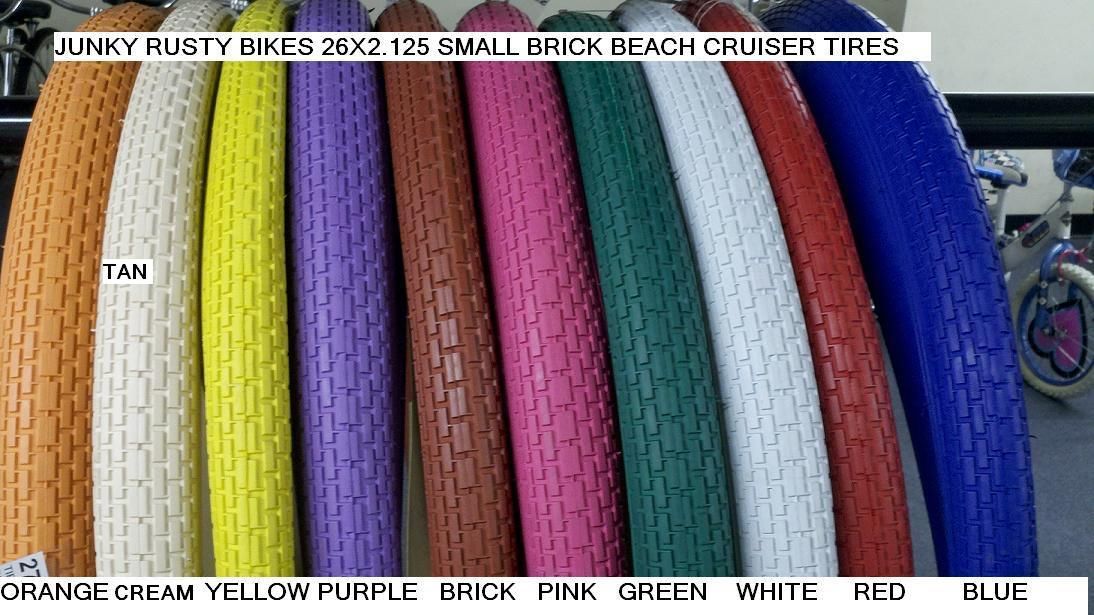 BLUE Duro SMALL BRICK 26/"X2.125/" BEACH CRUISER TIRE chopper lowrider RAT ROD