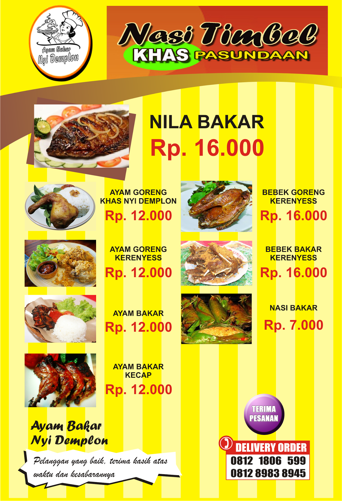 Contoh Desain Daftar Menu Makanan dan Minuman