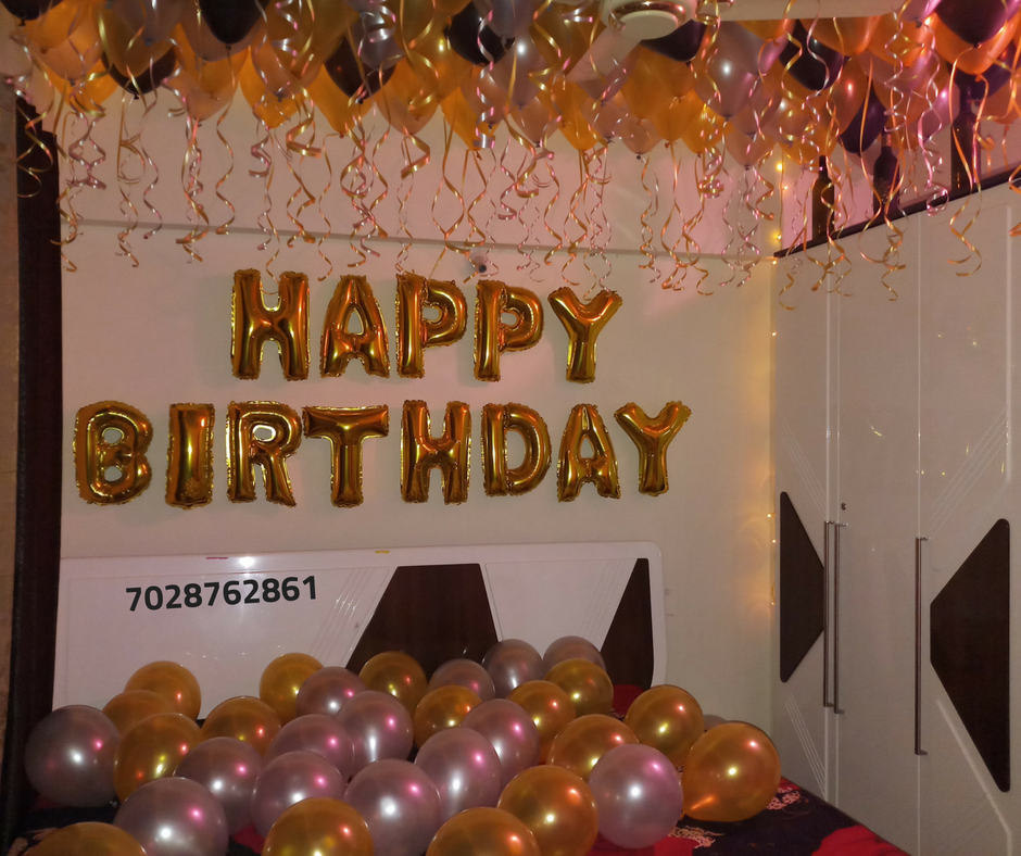 Romantic Room Decoration For Surprise Birthday Party in