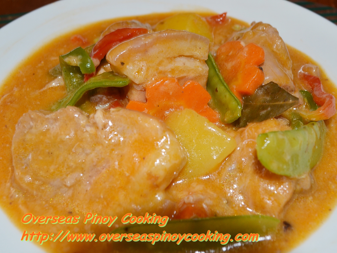 Cheesy Pork and Chicken Afritada