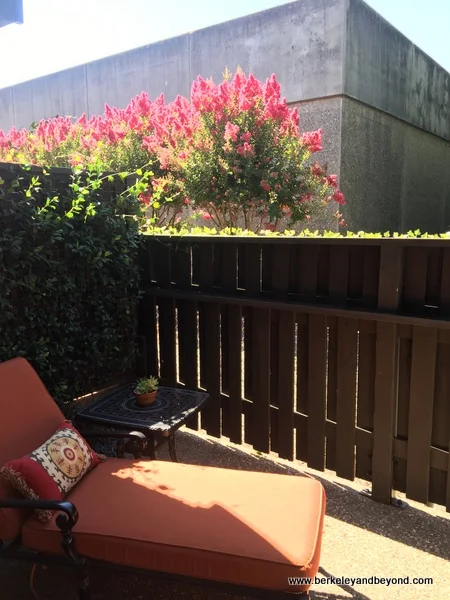 patio in guest room at Rancho Caymus Inn in Rutherford, California