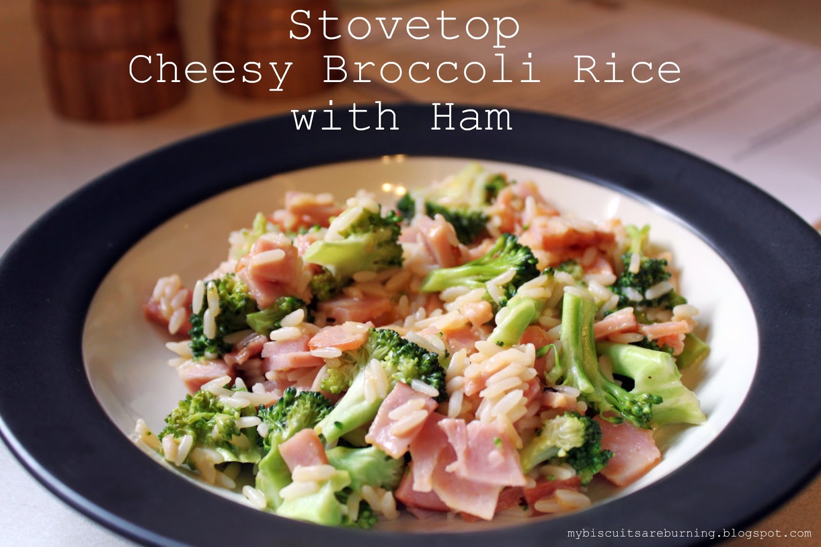 Stovetop Cheesy Broccoli Rice with Ham