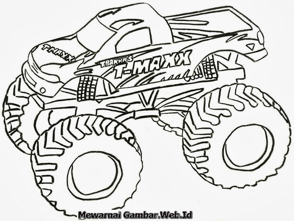  Gambar  Mewarnai  Mobil  Truk  Monster Mewarnai  Gambar 