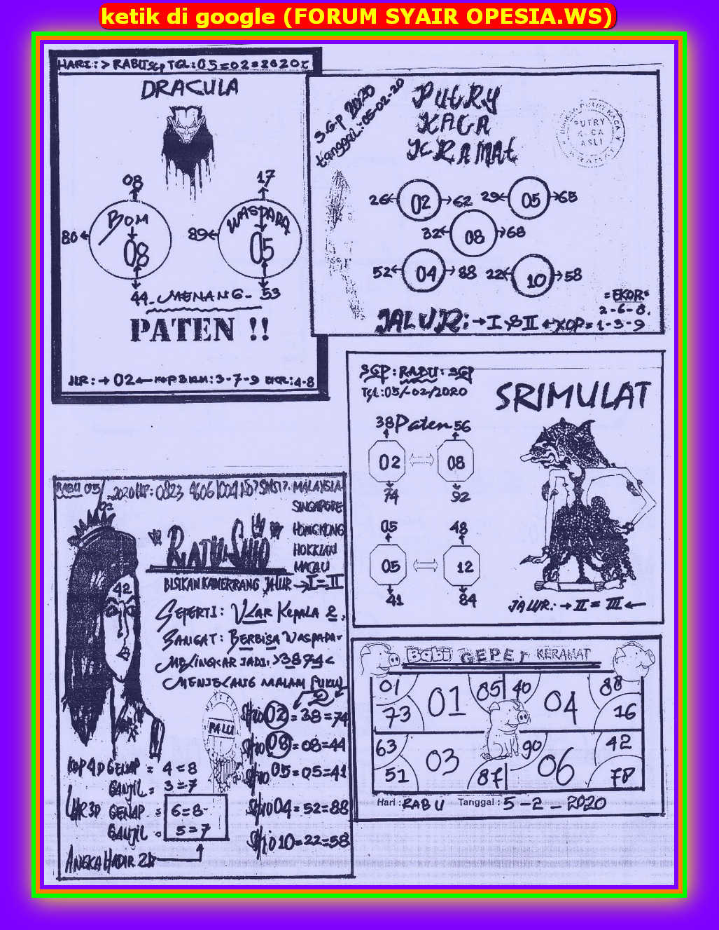 1 New Message Kode Syair Singapore 5 Februari 2020 Forum Syair Togel Hongkong Singapura Sydney