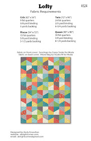 Lofty quilt pattern from Andy of A Bright Corner.  Fat quarter friendly pattern in four sizes!