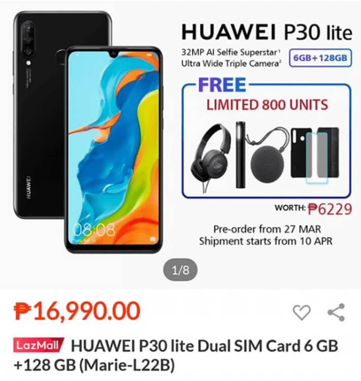 Huawei P30 Lite Pre-order on Lazada