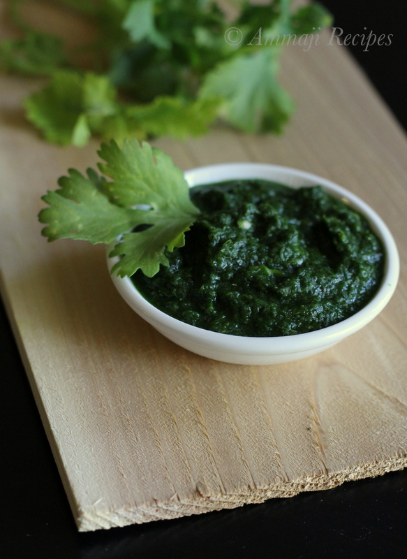 Kothimeera Pachadi Kottumalli Thuvaiyal Coriander Chutney Green