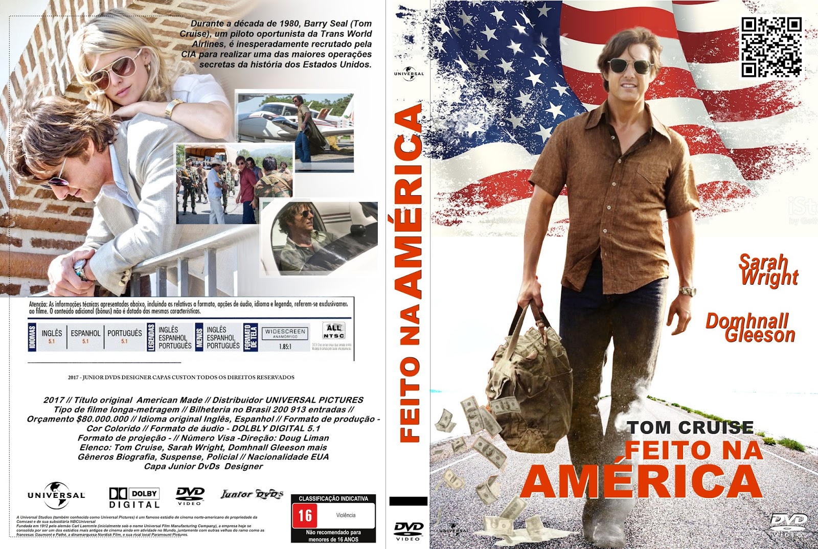 JUNIOR DVDS CAPA DO FILME FEITO NA AMÉRICA 2017 JUNIOR DVDS DESIGNER