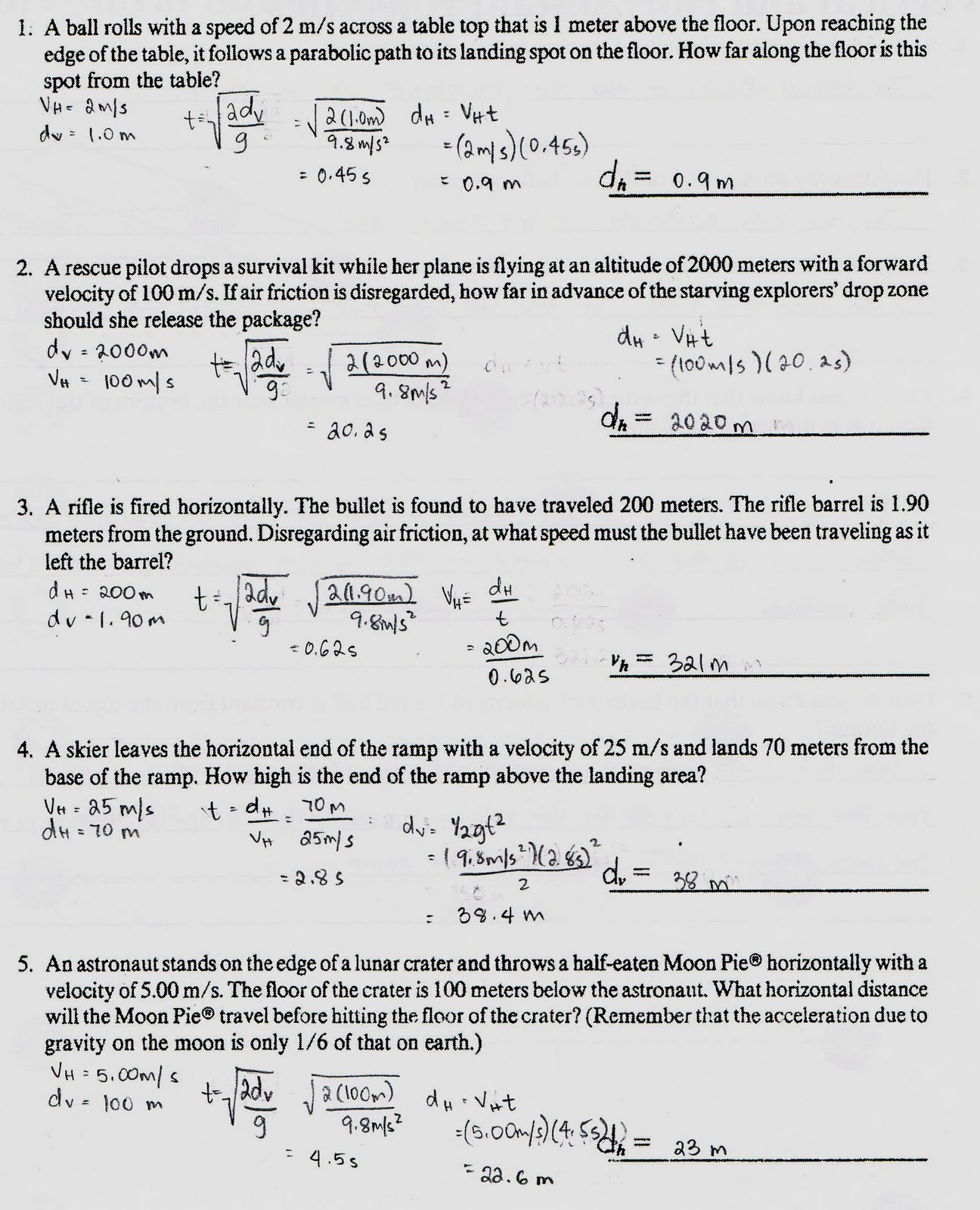 Physics12022010 Projectile Motion continued