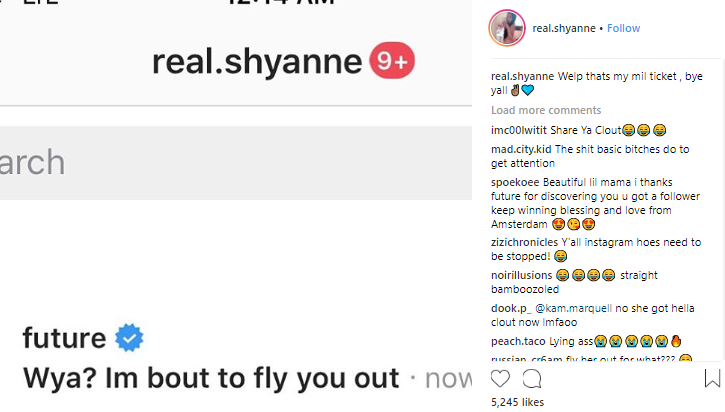 The Black American rapper has a reputation for flying out girls on social m...