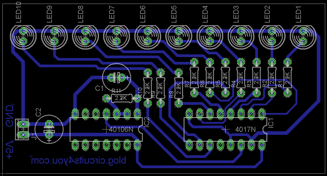 LED Chaser Circuit | circuits4you.com
