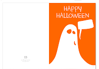 Tarjeta fantasma Halloween en color A5  | Ghost Halloween Card color by Eva barceló 